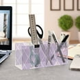 thumbnail image 4 of Purple Block Acrylic Pencil Pen Holder Cup 4 Compartments Desktop Organiser 7.87"x2.78"x3.54", 4 of 7