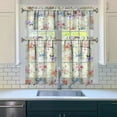 thumbnail image 3 of Kitchen Curtains and Valance Set 36 Inch Tier Pioneer Colorful Floral 3 Pieces Set Dining Room Small Curtain Drapes Cafe Curtains Valance for Home Decor Rod Pocket, 3 of 6