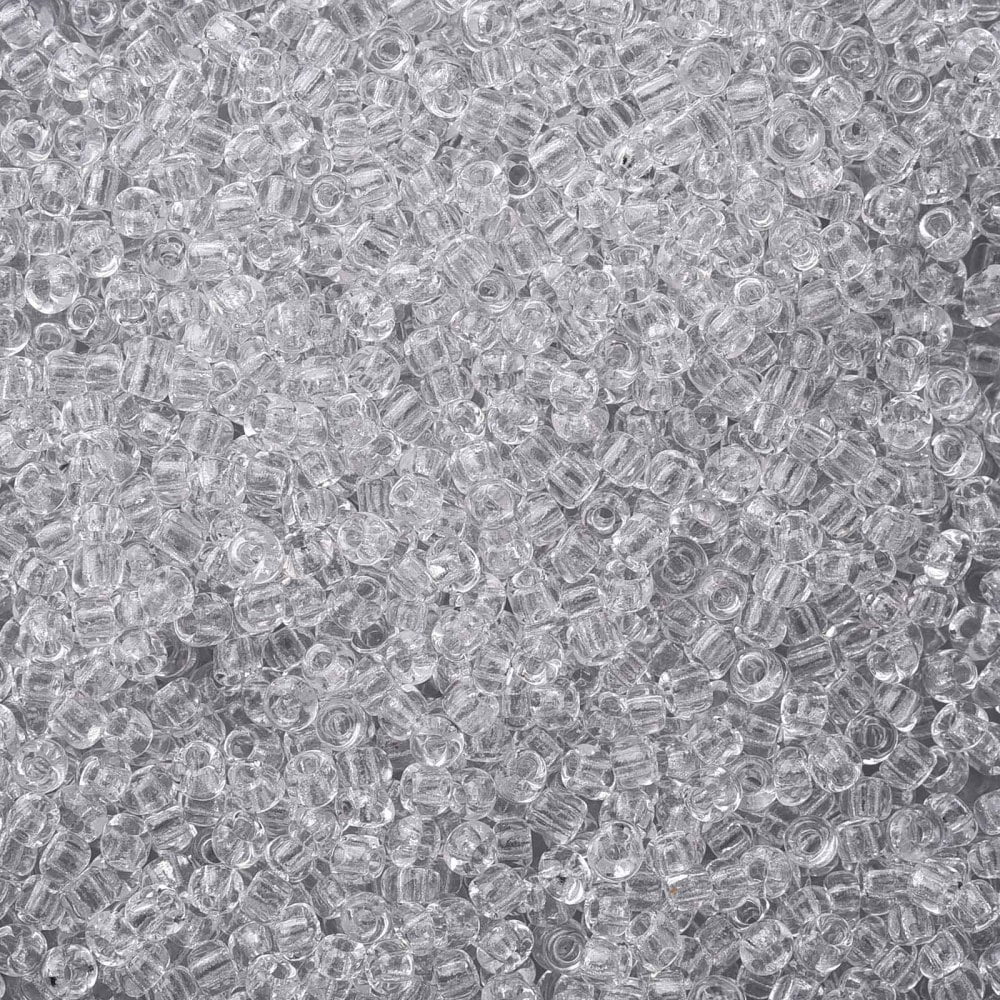 Glass Seed Beads Transparent Round White 12/0 2mm Hole: 1mm about 30000 beads/pound