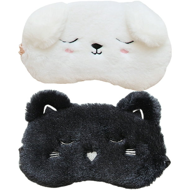 BRIGHTFUFU antifaces para dormir con dibujos de animales, adorables antifaces de peluche para dormir.