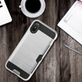 thumbnail image 5 of GSA Brushed Hybrid Case w/CC Slot For Apple iPhone X/XS - Silver/Black, 5 of 8