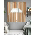 thumbnail image 5 of Burnt Orange Striped Kitchen Curtains Swag Valance and Tier Curtains Set 24 Inch Length, Farmhouse Orange Ombre Stripes Rod Pocket Drape Panels Pair Swag Curtains for Bathroom/Cafe/Window, 5 of 6