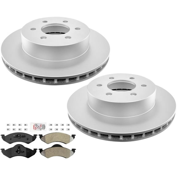 Coated Front Disc Brake Rotors Semi Metallic Brake Pads for Dodge Dakota 00-02