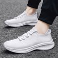 thumbnail image 2 of PEASKJP Fashion Sneakers Men Breathable Lightweight Mesh Anti-Slip Comfort Gym Shoes Walking Shoes White 42, 2 of 5
