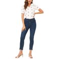 thumbnail image 2 of Allegra K Women's Peter Pan Collar Semi Sheer Tops Button Front Floral Shirt, 2 of 6