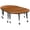 Oak, variant on Flash Furniture Emmy 3 Piece Mobile 76" Oval Wave Flexible Oak Thermal Laminate Activity Table Set - Height Adjustable Short Legs