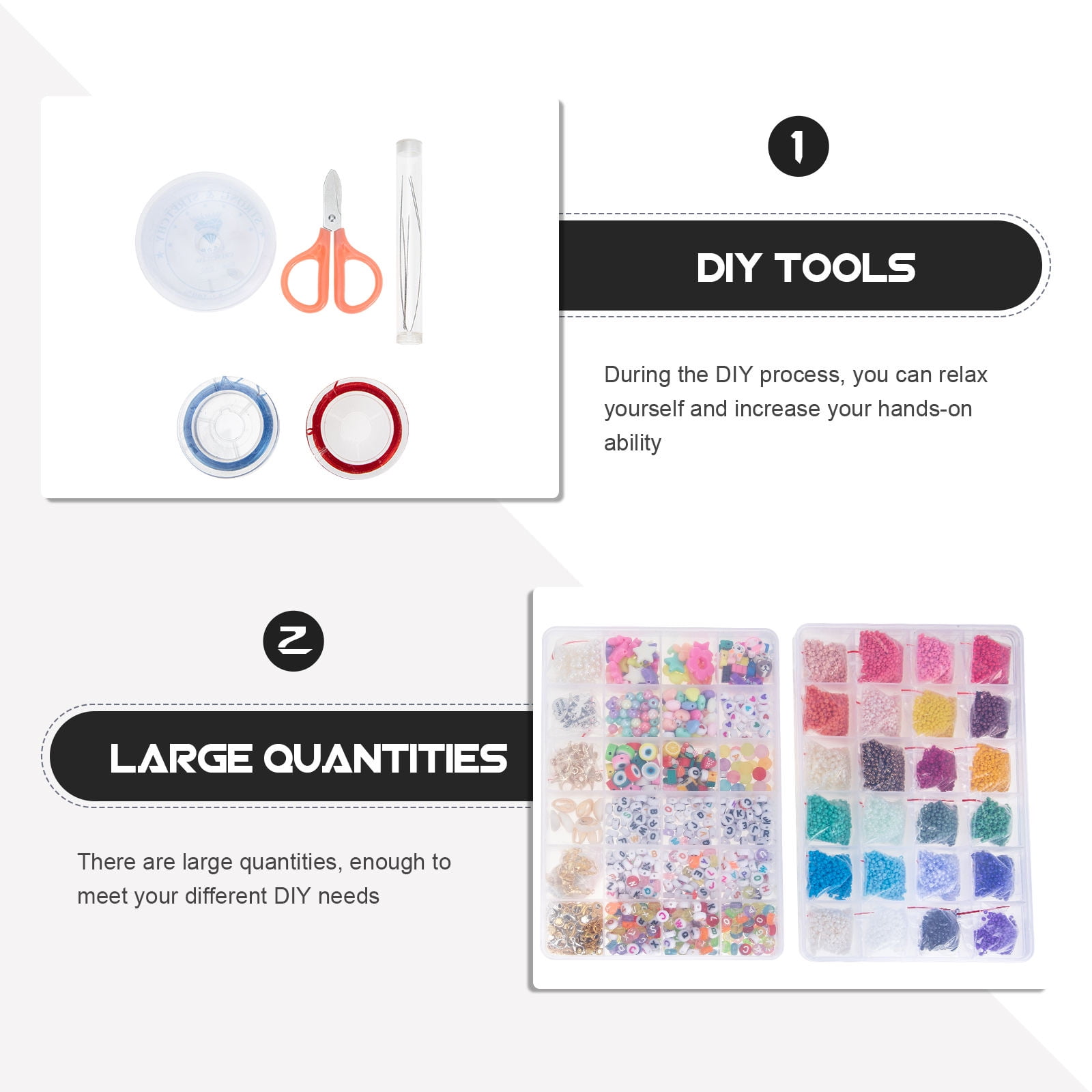 ETHZZLE Glass Bracelet Making Kit Set with Assorted Colors, Jewelry Craft Supplies for Handmade Accessories