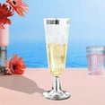 thumbnail image 7 of ACDANC 10Pcs Champagne Flutes Plastic 5 oz Tall Structural Support Plastic Wine Cups Disposable Champagne Flutes for Bridal Shower Party Silver, 7 of 7