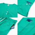 thumbnail image 2 of Scrub Sets for Women Womens 2 Piece Scrub Outfits Casual Short Sleeve V Neck Tops and Long Pants Sets Nurse's Uniform Lounge Set, 2 of 5