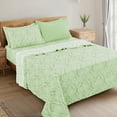 thumbnail image 3 of Lux Decor 6-Piece King Size Sheets Set – Ultra-Soft Microfiber, Paisley Print, Upto 16" Deep Pocket Fitted Sheet, Flat Sheet & 4 Pillowcases, Sage, 3 of 11