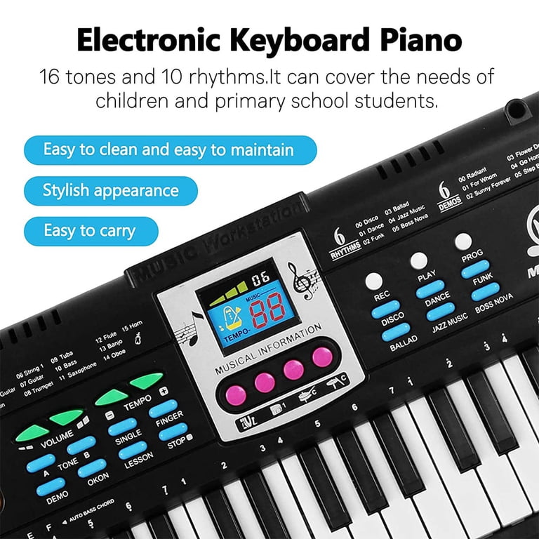 Fixdono Kids Keyboard Piano with Microphone, 61 Keys Electric