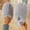 Gray, variant on Womens Gray Fuzzy Slide Slippers, Crystal Flower Closed Toe Warm Indoor House Shoes,Size 7.5-7.5
