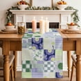 thumbnail image 2 of Table Runner 48 Inches Long for Kitchen Dining, Spring Floral Checkered Dresser Scarf Farmhouse, Dining Table Decorations for Wedding/Parties, Sage Green Purple Buffalo Plaid 13 x 48 In, 2 of 8
