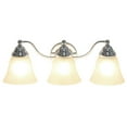 thumbnail image 2 of 19.25" Classic 3 Light Winding Metal And Frosted Marble White Bell Shape Glass Shades Decorative Wall Mounted Vanity, 2 of 7