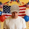thumbnail image 2 of Yindaity Fourth Of July Hat 250 Anniversary USA Hat – United States 250th Anniversary Adjustable Patriotic Baseball Cap, Commemorative American,Khaki, 2 of 5