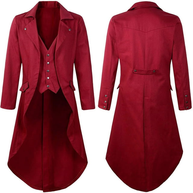 IROINNID Mens Discount Comfy Winter Solid Color Cardigan Long Sleeve Hoodless Blouse Tops Coat,Red