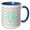 Blue/White, variant on 3drose, Letter E Grey and White Chevron with Mint Monogram Personal Initial E, 11oz Two-tone Red Mug