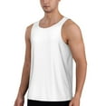 thumbnail image 2 of Easygdp White Men's Tank Top, Sleeveless Muscle T Shirts, Breathable, Quick-Dry, Loose for Gym, Running, Fitness - X-Large, 2 of 9