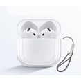 thumbnail image 1 of GadgetCom Étui de Remplacement Compatible avec Apple AirPods 4, Pochette de Protection Complète Transparente et Claire en TPU pour Écouteurs avec Courroie, 1 of 9