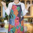 thumbnail image 6 of Pioneer Flower Floral Print Pattern Apron-Garden Aprons for Women with Pockets-Cotton Linen Waterproof Kitchen Cooking Gardening Aprons Adjustable for Kitchen,Cooking,BBQ and Salon 33x27 Inch, 6 of 7