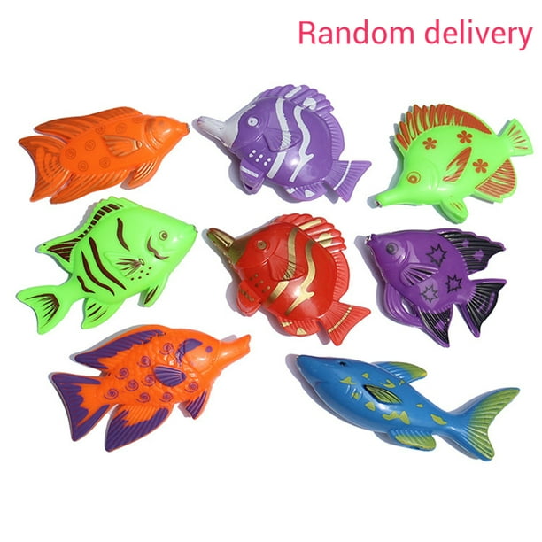 Kids Funny Magnetic Fishing Toy Bath Toy 7Pcs/Set Random Kids Funny  Magnetic Fishing Rod Fish Models Catching Game Bath Toy Interactive Gift 