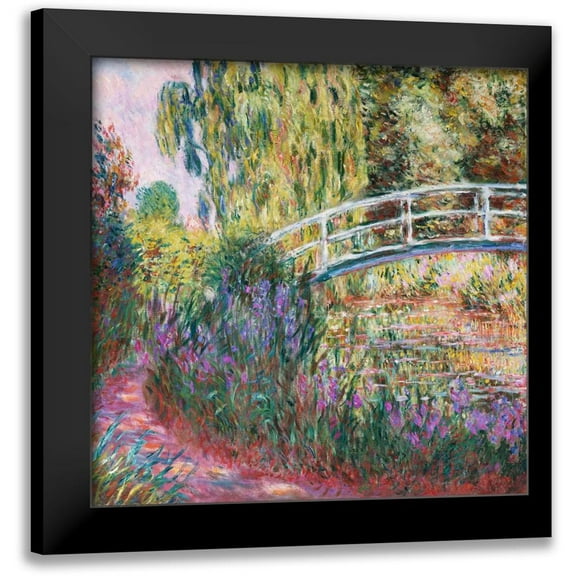 Monet, Claude 12x12 Black Modern Framed Museum Art Print Titled - The Japanese Bridge Pond with Water Lillies