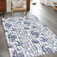 thumbnail image 3 of Summer Ocean Washable Area Rugs 4'x6', Blue Retro Conch Starfish Shell Low Pile Throw Living Room Rug Non-Slip Sturdy Edge Binding Carpet for Indoor Entryway Bedside Kitchen, 3 of 9