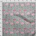 thumbnail image 3 of oneOone Cotton Poplin Dusty Green Fabric Flower Watercolor Sewing Craft Projects Fabric Prints By Yard 56 Inch Wide, 3 of 4
