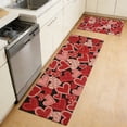 thumbnail image 4 of WMQPNNS Valentines Kitchen Mats for Floor of 2 Black Red Heart Print Holiday Valentine's Kitchen Rugs Non Washable Absorbent Anniversary Wedding Kitchen Runner Rugs, 4 of 4