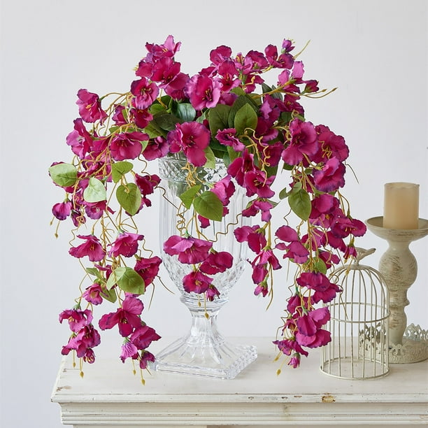 Wall Hanging Crabapple Branch Rose Artificial Flower Dining Table Home Rattan