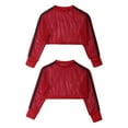 thumbnail image 3 of CHICTRY Kids Girls Mesh Crop Top Long Sleeve Fishnet Pullover Tops Dance Athletic Tee Shirt Red 6, 3 of 7