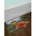 thumbnail image 2 of Peace Garden Bath Mat, Photo of Pavilion and Bridge over Calm Water with Trees, Plush Bathroom Decor Mat with Non Slip Backing, 29.5" X 17.5", Multicolor, by Ambesonne, 2 of 2