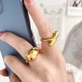 thumbnail image 3 of Anillo abierto con diseño de cruz de esmalte y forma especial de arco de luz cruzada, 3 of 5