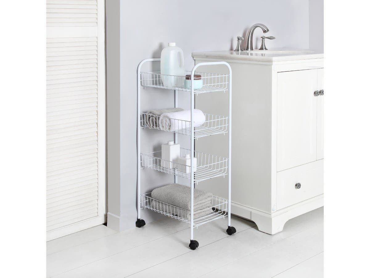 Mainstays 4tier Wire Rolling Cart storage kitchen Mobile Utility Cart