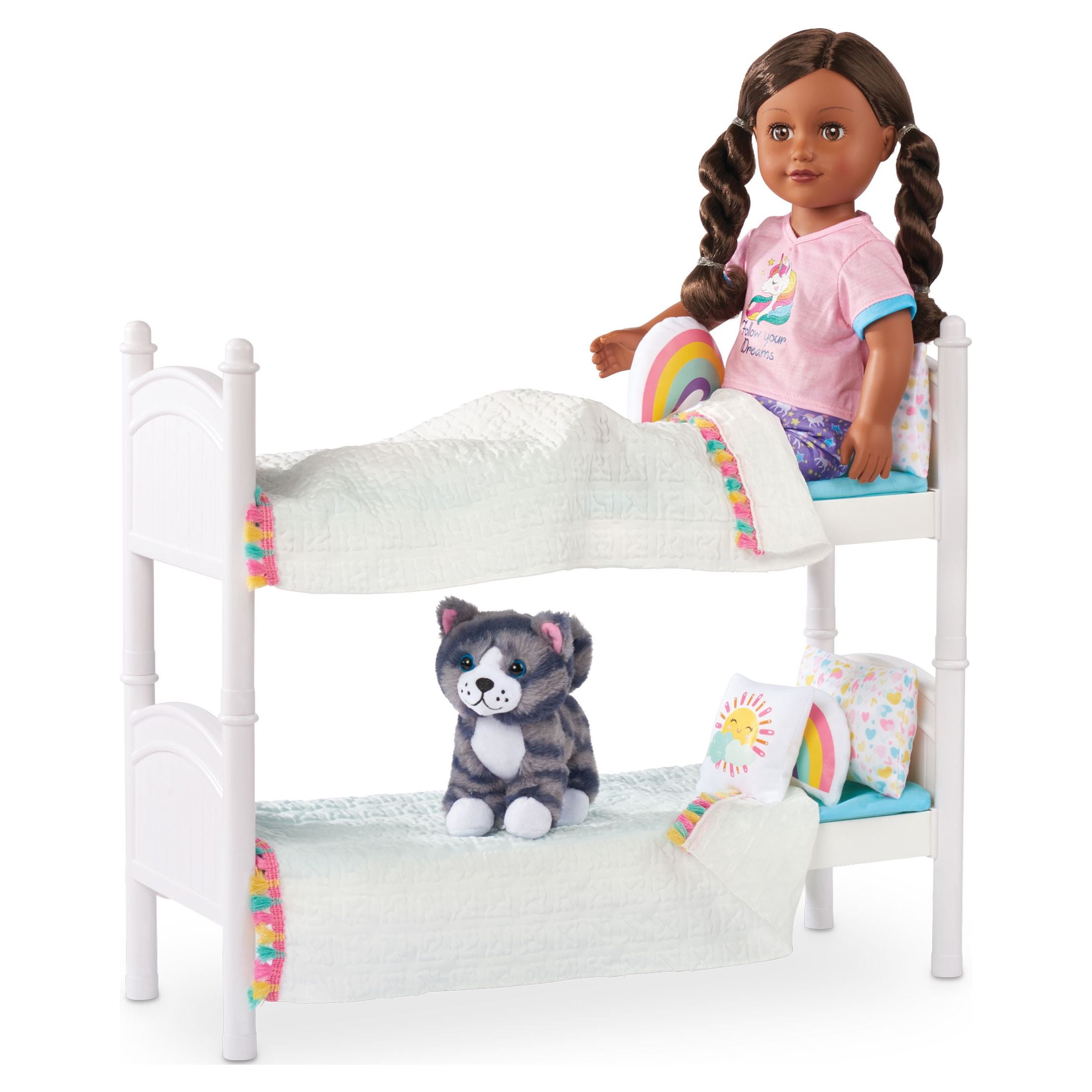 My Life As 6-Piece Stackable Bed Play Set for 18 inch Dolls, White