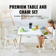 thumbnail image 2 of Kids Table and Chairs, Toddler Table and Chair Set, Children Wooden Multi-Activity Table for Play, Art, Craft, Reading, Learning, Eating, 1 Table and 2 Chairs, 2 of 11