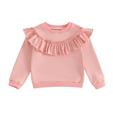 

Bagilaanoe Toddler Baby Girl Casual Sweatshirt Long Sleeve Ruffle Pullover 9M 12M 18M 24M 36M 48M Kids Loose Tee Tops