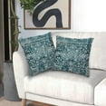 thumbnail image 4 of Teal Boho Throw Pillow Covers 16x16 Inch Bohemian Carpet Ethnic Decorative Square Pillow Cases Bohemian Carpet Ethnic Cushion Covers Farmhouse Home Decor for Sofa Couch Outdoor Set of 2, 4 of 6