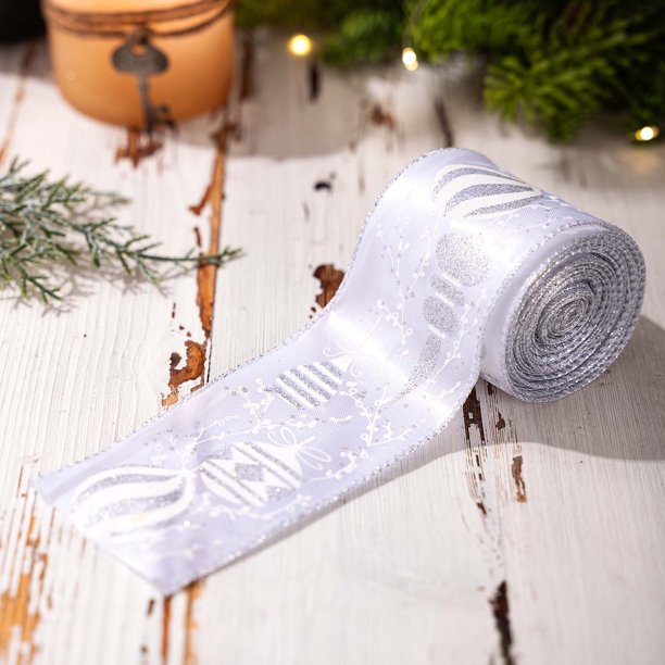 Cintas, cintas, adornos navideños, rollos de cintas navideñas decorados con lazos, cintas y cintas navideñas, adornos navideños, decoraciones navideñas para exteriores, decoraciones navideñas, decorac
