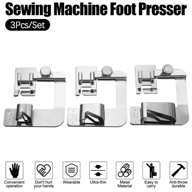 3Pcs/set Domestic Sewing Machine Foot Presser Rolled Hem Feet for Brother  Singer