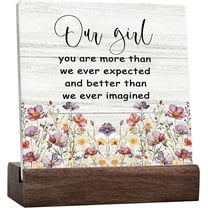 Baby Girl Nursery Decor Ceramic Desk Sign Desk Decor, Floral Baby Gift, Baby Shower Boho Baby Room Decor Sign Decorations For Home Bedroom Room Wall Tabletop Shelf Decor