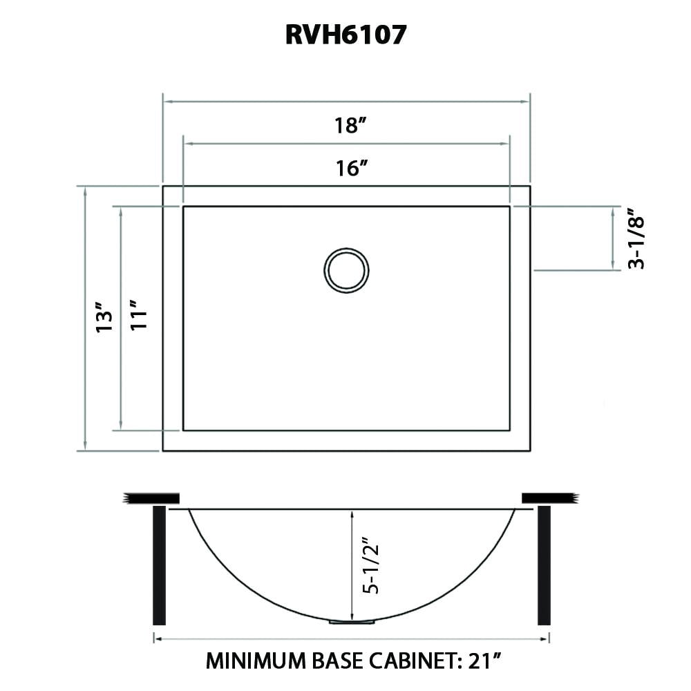 Ruvati 16 x 11 inch Stainless Steel Rectangular Bathroom Sink Undermount