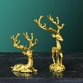 thumbnail image 4 of 2Pcs Reindeer Figurines Sculpture, Resin Origami Elk Standing and Sitting Deer Statue Desktop Ornament, 4 of 9