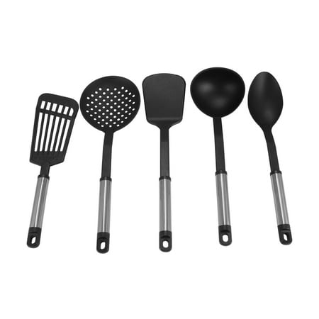 

ELENXS 5pcs Kitchen Cooking Utensils Set Non-stick Silicone Spatula Turner Tong Spoon