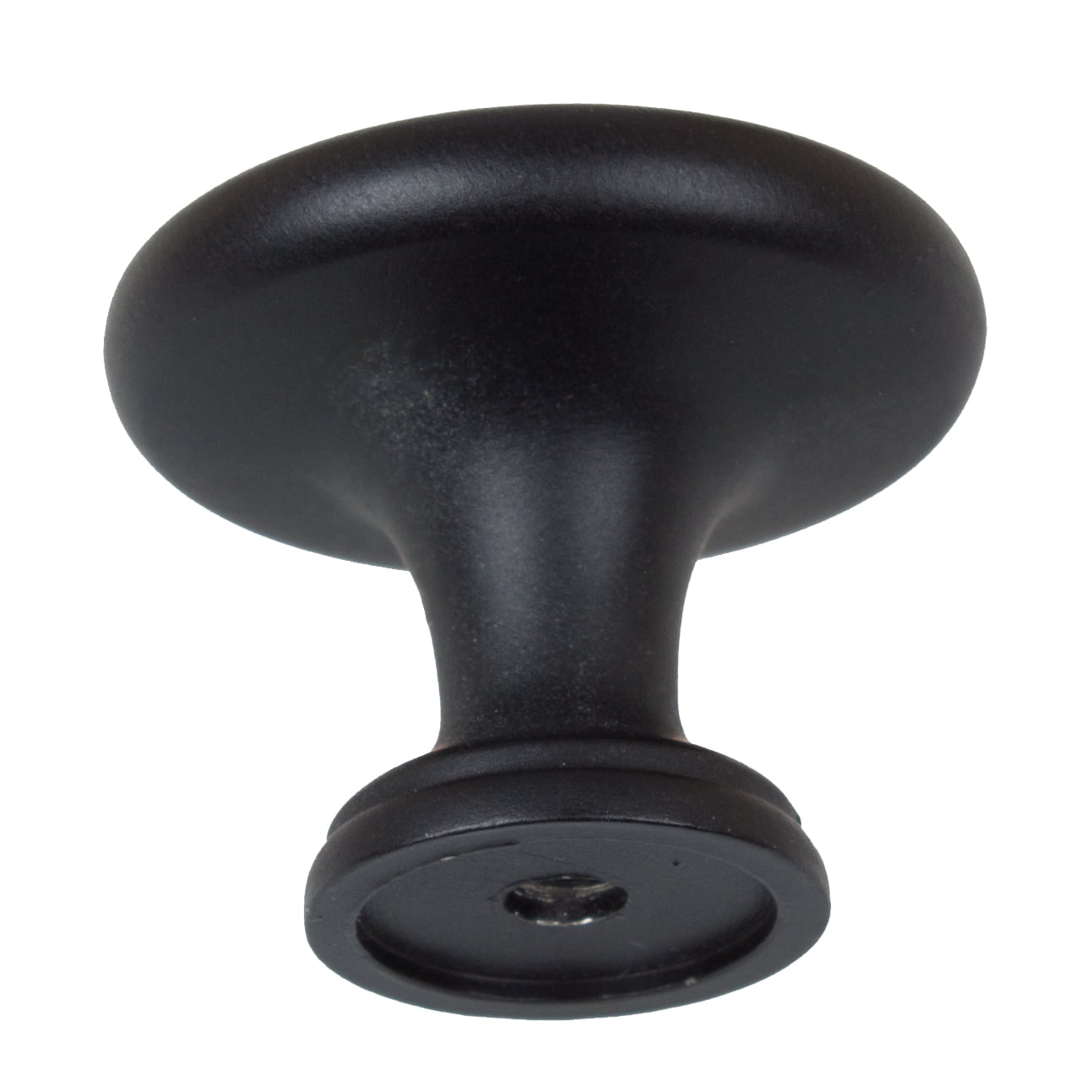GlideRite 1.25 in. Classic Round Ring Cabinet Knobs, Matte Black, Pack of 10