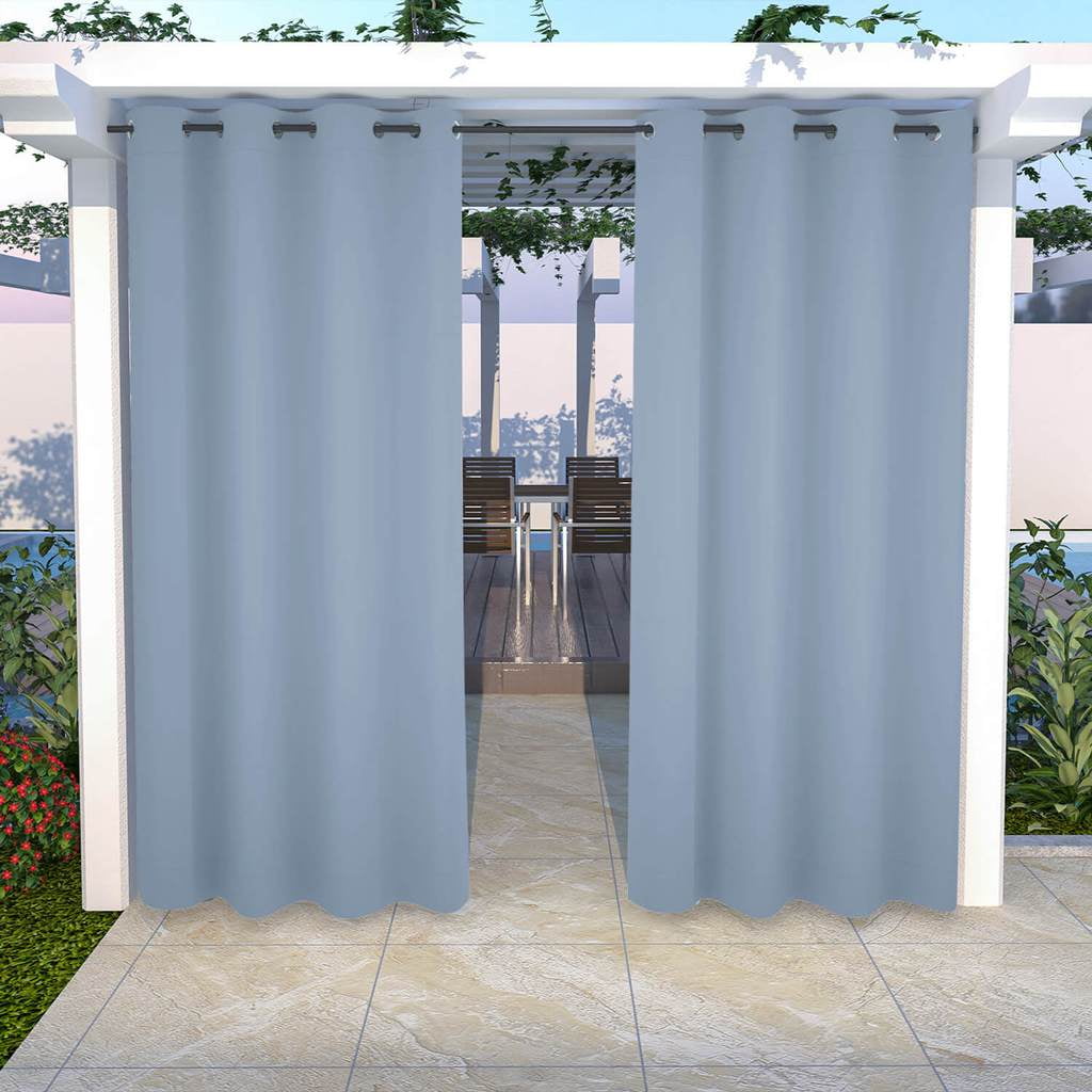 W100 x L108 inch Long SNOWCITY Outdoor Curtains Waterproof Top Tab Gazebo Portable Patio Windproof Sunlight Reducing Drape for Porch,1 Panel 