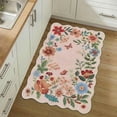 thumbnail image 5 of Moynesa 2'x3' Floral Rugs for Entryway, Scalloped Washable Kitchen Rugs Ultra-Thin Soft, Non Slip Indoor Door Mat Stain Resistant Boho Small Rug Low-Pile Throw Rug for Bathroom Bedroom, Light Pink, 5 of 10
