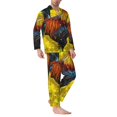 thumbnail image 2 of Bingfone Men's Pajama Set 2 Piece Loungewear PJs, Long Sleeve with Pajama Pants-Colorful Rooster, 2 of 7