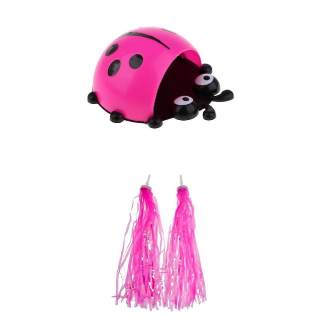 Almencla Ruban à Franges pour Guidon d'Enfants avec Panier ladybug Rose Rouge
