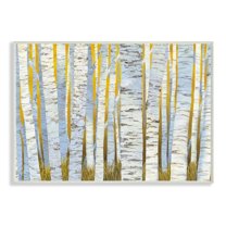 Stupell Industries Birch Tree Forest Golden Grass Striped Bark Wall Plaque by Kathrine Lovell